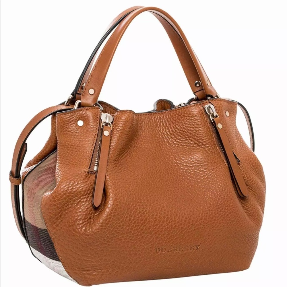 BURBERRY Small Maidstone Saddle Brown Leather Tote